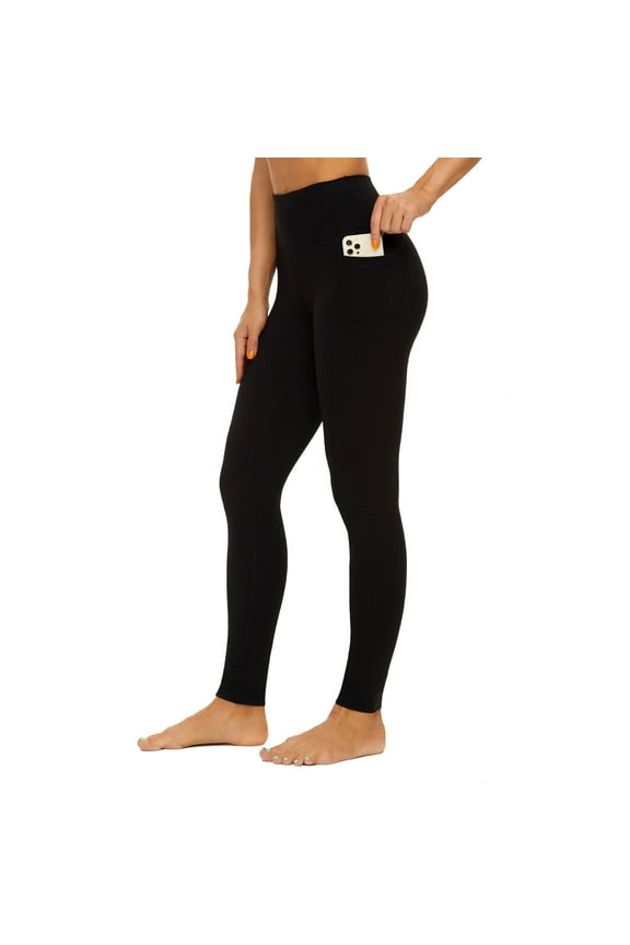Womens High Waist Yoga Pants, Soft 4 Way Stretch Running Workout Leggings with Pockets.