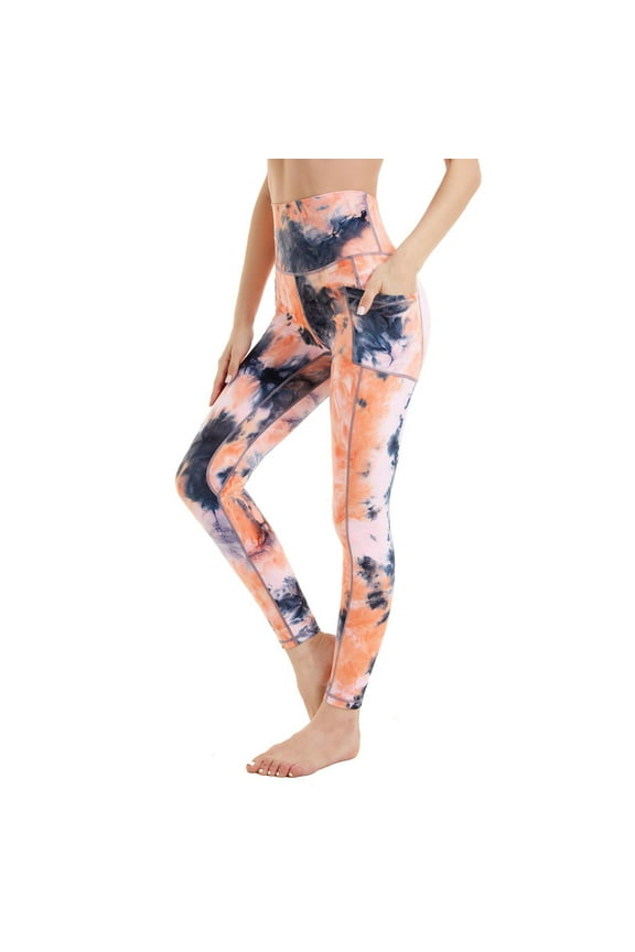 Womens High Waist Yoga Pants, Soft 4 Way Stretch Running Workout Leggings with Pockets.