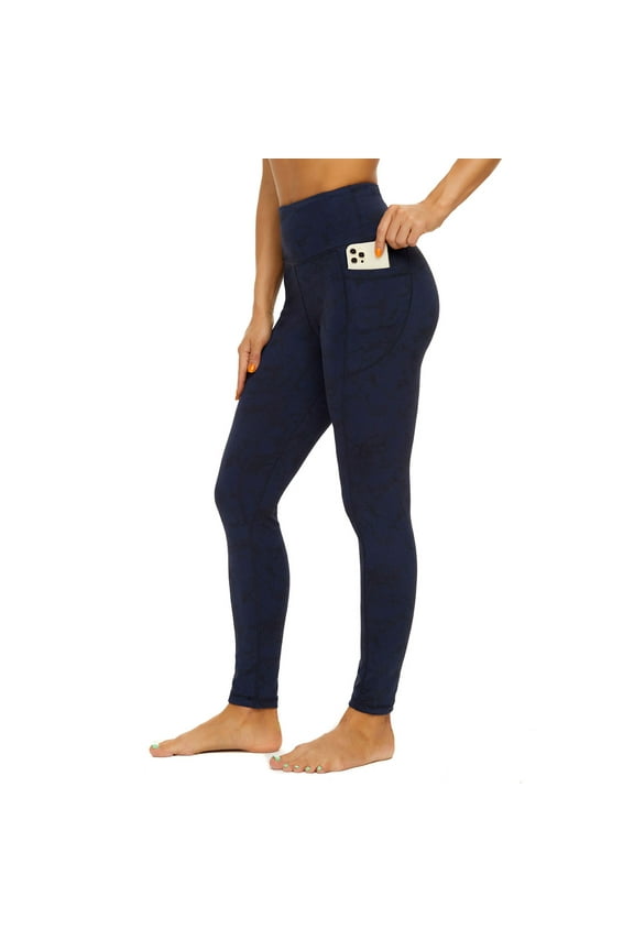 Womens High Waist Yoga Pants, Soft 4 Way Stretch Running Workout Leggings with Pockets.