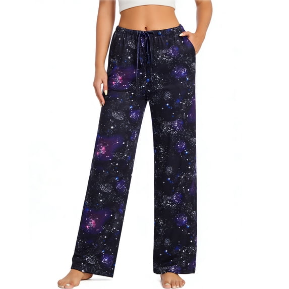 iniber Womens Pajama Pants with Pockets, Soft Drawstring Lounge Pants Pjs Sleep Bottoms