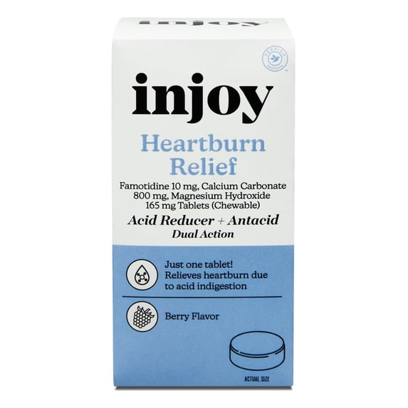 injoy Dual Action Complete Acid Reducer Tablets, Berry, 25 Count