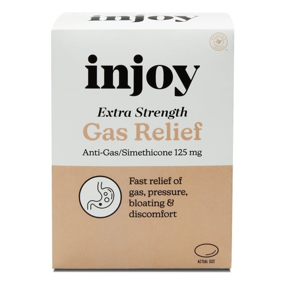 injoy Gas Relief Softgels, Simethicone 125 mg, Extra Strength Antigas, 60 Count