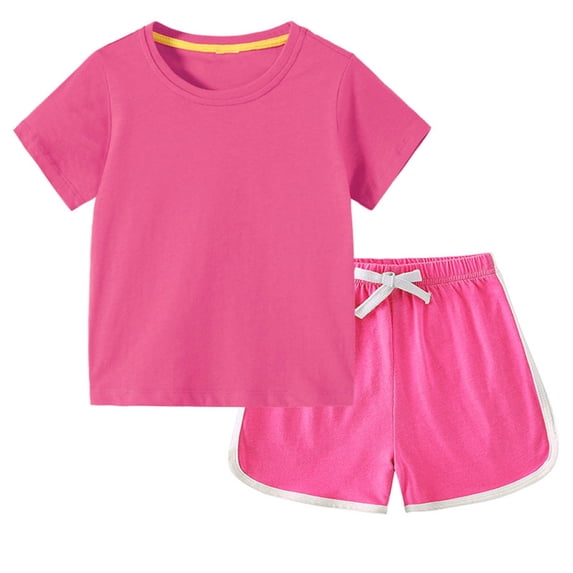 ink Children Boy Girl Match Casual Tops Shorts 2PC Sets for Kid Cute 2 Piece Straight Leg Plain Fall Summer 2PC Sets 2026 Clothing 5 Years