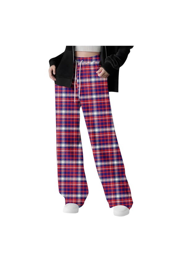 ink Trousers Pants for Kids Girl Boy Winter Fall Sport Gym Pleated Plaid Thermal Fuzzy Flare Bell Bottom Trousers Pants Sweat Pants Child 2026 Clothing Trendy 7 Years