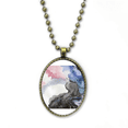 thumbnail image 1 of ink watercolor shading necklace vintage chain bead pendant jewelry collection, 1 of 3