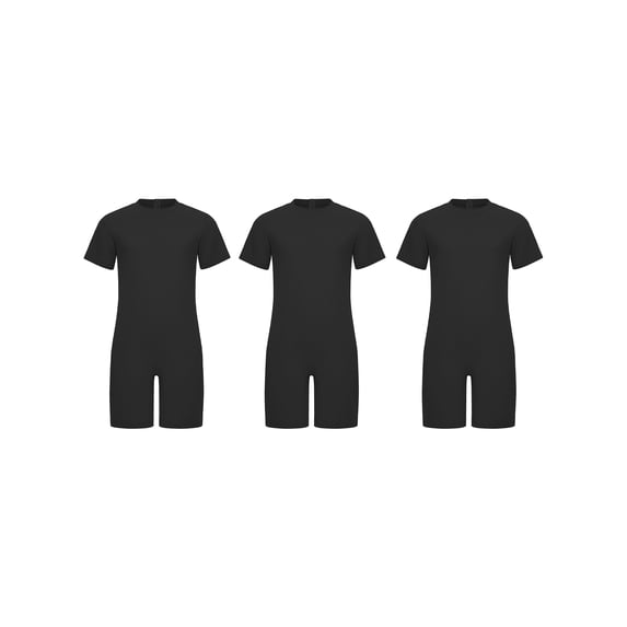 inlzdz 3 Packs Adaptive Clothing for Kids Special Needs Autism Sensory Jumpsuit Anti-Strip Romper with Back Zipper Black 12