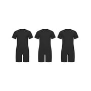 inlzdz 3 Packs Adaptive Clothing for Kids Special Needs Autism Sensory Jumpsuit Anti-Strip Romper with Back Zipper Black 6