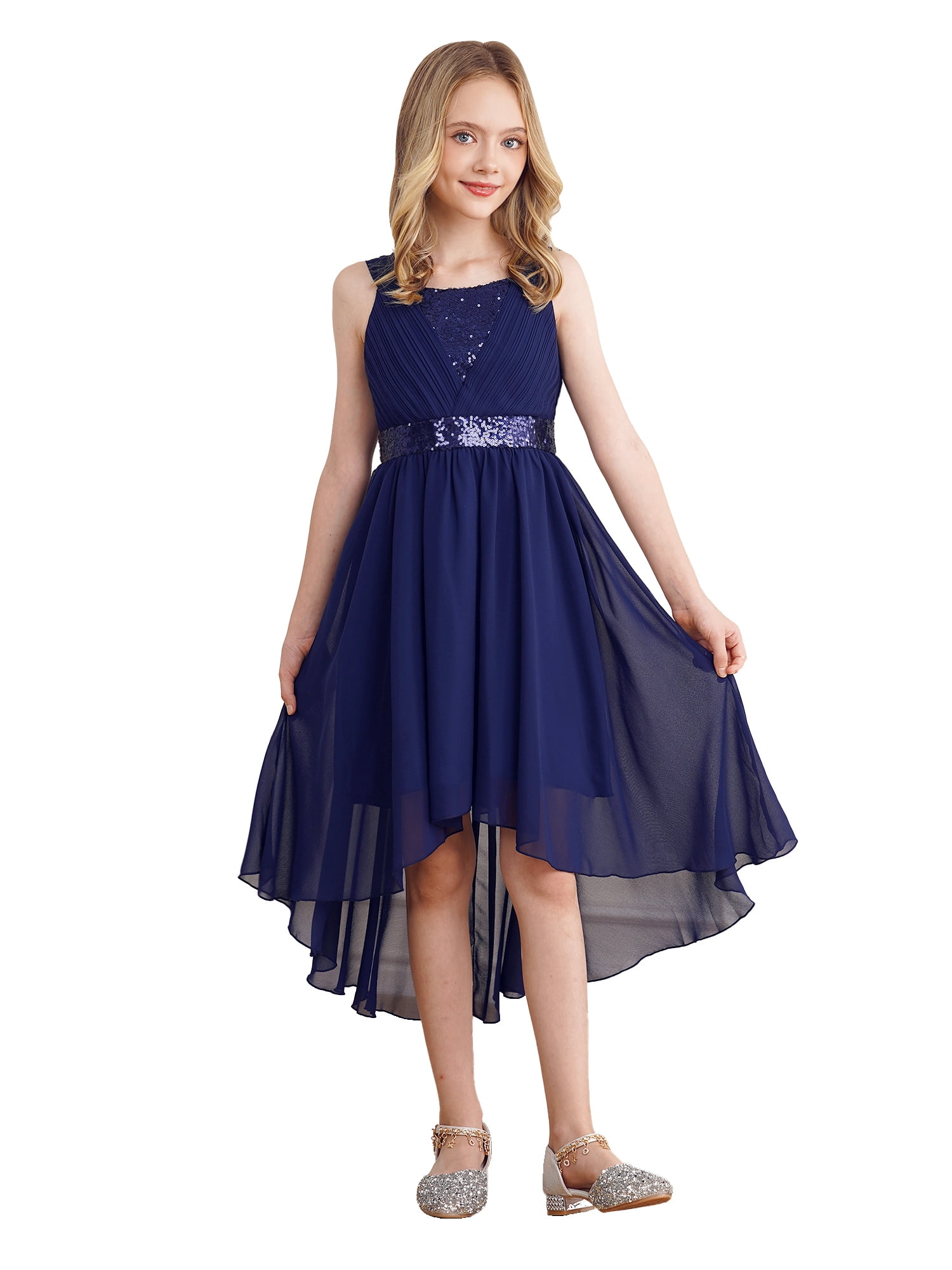 inlzdz-big-kids-girls-sequin-floral-high-low-hem-party-dress-sleeveless