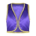 thumbnail image 1 of inlzdz Boys Halloween Prince Vest Open Front Waistcoat Top Fairy Tale Performance Clothes Purple 6, 1 of 7