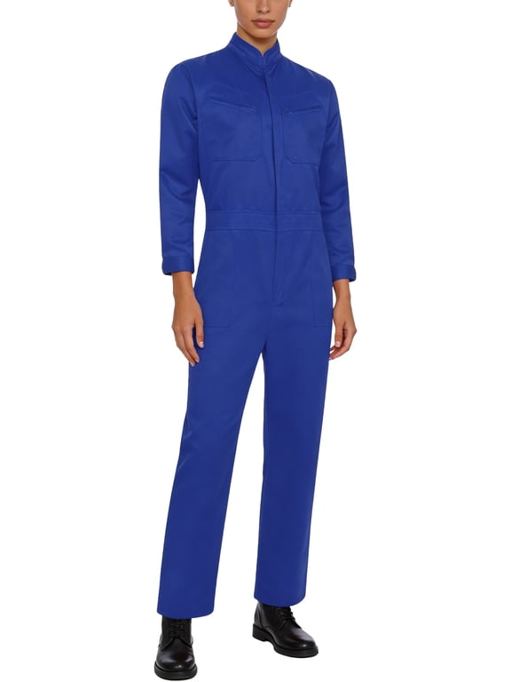 Coveall for Women Coveralls Mechanic Jumpsuit Work Jumpsuit Zipper Front One-piece Workwear Royal Blue M/165