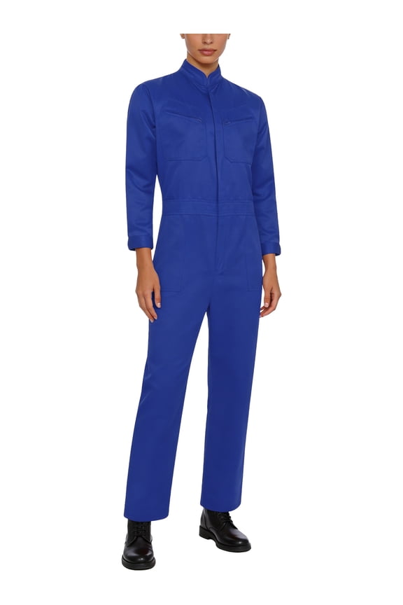 Coveall for Women Coveralls Mechanic Jumpsuit Work Jumpsuit Zipper Front One-piece Workwear Royal Blue M/165