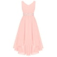 thumbnail image 1 of inlzdz Flower Girl Dresses for Wedding Junior Bridesmaid A Line Maxi High Low Dress Pageant Party Gown Pink 16, 1 of 7