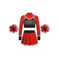 inlzdz Girls Cheerleading Dance Costume 5Pcs Complete Outfit for Cheer Leader Uniform Fancy ...