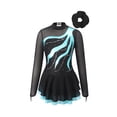 thumbnail image 1 of inlzdz Girls Figure Ice Skating Dress Sparkly Sheer Mesh Gymnastic Leotard Ballet Lyrical Dance Wear Lake Green 6, 1 of 7