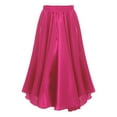 thumbnail image 1 of inlzdz Girls Flamenco Dance Skirt Full Circle Mexican Folkloric Belly Dance Costume Flowy Maxi Skirt Hot Pink 7-8, 1 of 5