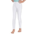 thumbnail image 1 of inlzdz Girls Gymnastic Yoga Pants Stretchy Skinny Dance Tights Legging Running Workout Jegging Pants White 8, 1 of 6