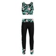 inlzdz Girls Gymnastics Dance Outfits Sleeveless Crop Top with Jogger
