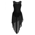 thumbnail image 1 of inlzdz Girls Lyrical Contemporary Ballet Dance Leotard Dress Layer High-low Hem Tulle Skirt Black 12, 1 of 7