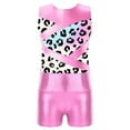 inlzdz Girls Metallic Gymnastics Leotards with Shorts Ballet Dance