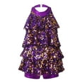 thumbnail image 1 of inlzdz Girls Shiny Sequins Dance Dress Leotard Sparkle Hip Hop Latin Jazz Dance Costume Dancewear Purple 10, 1 of 7