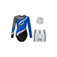 thumbnail image 1 of inlzdz Girls Sparkle Gymnastics Leotard with Athletic Shorts Ballet Dance Bodysuit Swimwear Royal Blue 10, 1 of 6