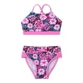 thumbnail image 1 of inlzdz Girls Tropical Print Bikini Set  Two Piece Swimsuits Summer Water Sport Swimwear Bathing Suits Gardenia Rose 14, 1 of 7