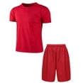thumbnail image 1 of inlzdz Kids Boys Quick Dry Tracksuit Sportwear Short Sleeve T-shirts with Athletic Shorts Swim Red 28, 1 of 5