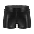 thumbnail image 1 of inlzdz Kids Girl Metallic Shorts Shiny Hot Pants Gymnastic Dance Shorts Cheer Booty Shorts Jazz Black 160, 1 of 7