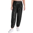 thumbnail image 1 of inlzdz Kids Girls Sequin Hip Hop Jazz Street Disco Dance Pants Performance Bloomers Sweatpants Party Harem Trousers Black 140, 1 of 6