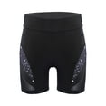 thumbnail image 1 of inlzdz Kids Girls Volleyball Bike Shorts Sheer Mesh Shorts Stretch Athletic Gymnastics Shorts Dance Black 6, 1 of 7