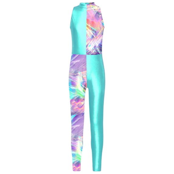 inlzdz Leotard for Girls Gymnastics Ballet Dance Unitard One Piece Athletic Biketard Mint Green 8