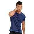 thumbnail image 1 of inlzdz Mens Rash Guard Shirts UPF 50+ Sun Protection T Shirt Short Sleeve Undershirt Quick Dry Muscle Tee Swimming Tops Dark Blue XL, 1 of 7