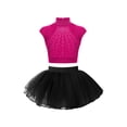 thumbnail image 1 of inlzdz Shiny Ballet Leotards for Girls Gymnastics Outfit Ballerina Tutu Dancer Outfits Skirts Set Hot Pink&Black 10, 1 of 5