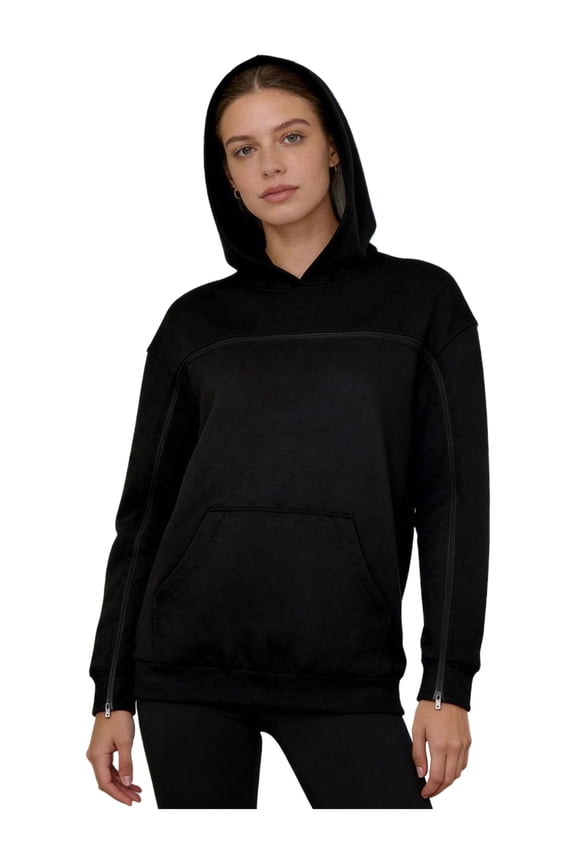 Women Chemo Port Access Hoodie Adaptive Sweatshirts Rotator Cuff Recovery Shirt Mastectomy Jacket Black XXL