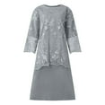 thumbnail image 1 of inlzdz Women Plus Size Mother of The Bride Dresses Elegant Embroidery Lace Cocktail Dress Wedding Ball Gowns 01 Grey 3XL, 1 of 5