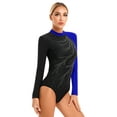 thumbnail image 1 of inlzdz Women Shiny Rhinestone Gymnastics Ballet Leotard Figure Skating Dance Bodysuit Long Sleeve Catsuit Ballerina Royal Blue L, 1 of 7