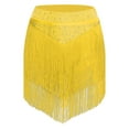 thumbnail image 1 of inlzdz Women's Dance Skirt Elastic Waistband Tiered Tassels Skirts for Latin Salsa Competition Yellow L, 1 of 4