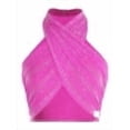 thumbnail image 1 of inlzdz Women's Sequin Sparkly Halter Tops Latin Modern Dance Tank Crop Top Camisole Ballroom Dancewear Hot Pink S, 1 of 2
