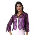 thumbnail image 1 of inlzdz Women's Sequined Wedding Evening Cape Vintage Disco 1920s Shawl Bolero Cardigan Shrug Flapper Cover up Rose Red One Size, 1 of 8