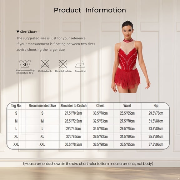 inlzdz Womens Shiny Rhinestone Sleeveless Tassel Latin Dance Leotard Fringe Tango Chacha Bodysuit Hot Pink S