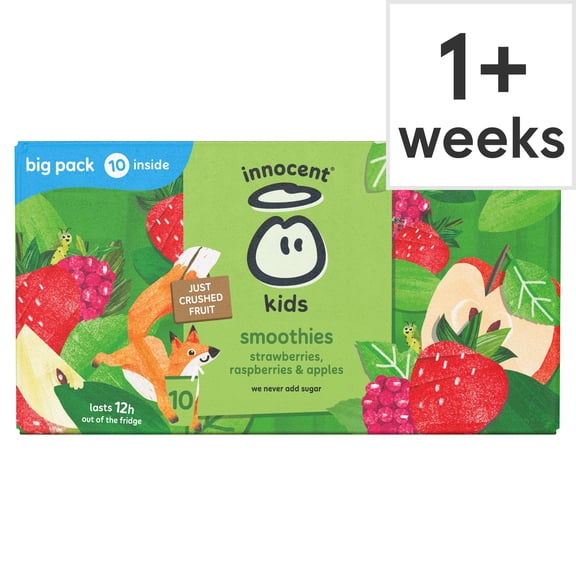 innocent Kids Smoothies Strawberries, Raspberries & Apples 10 x 150ml, Imported from Britain