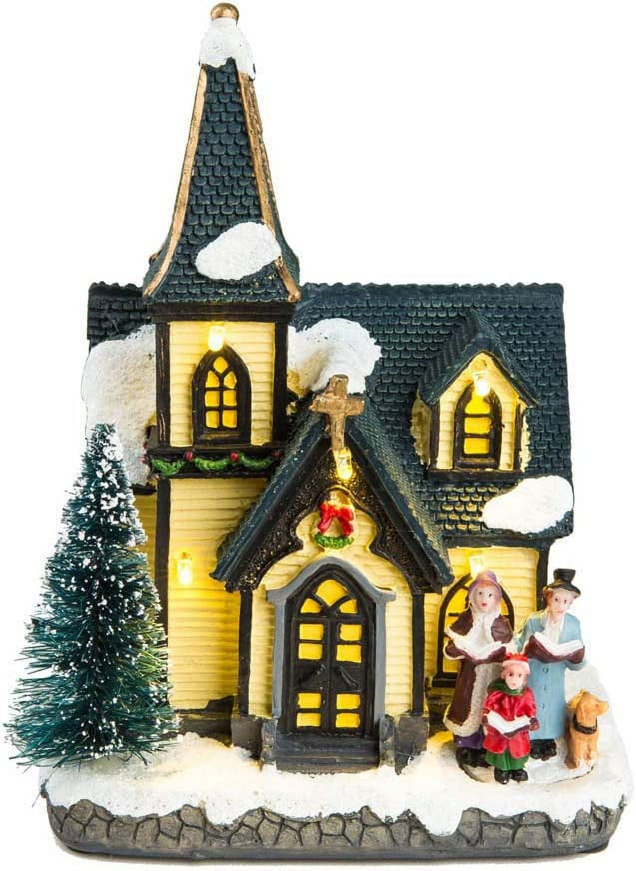 innodept12 Christmas Village Church House W/Choir Scene LED Lighted