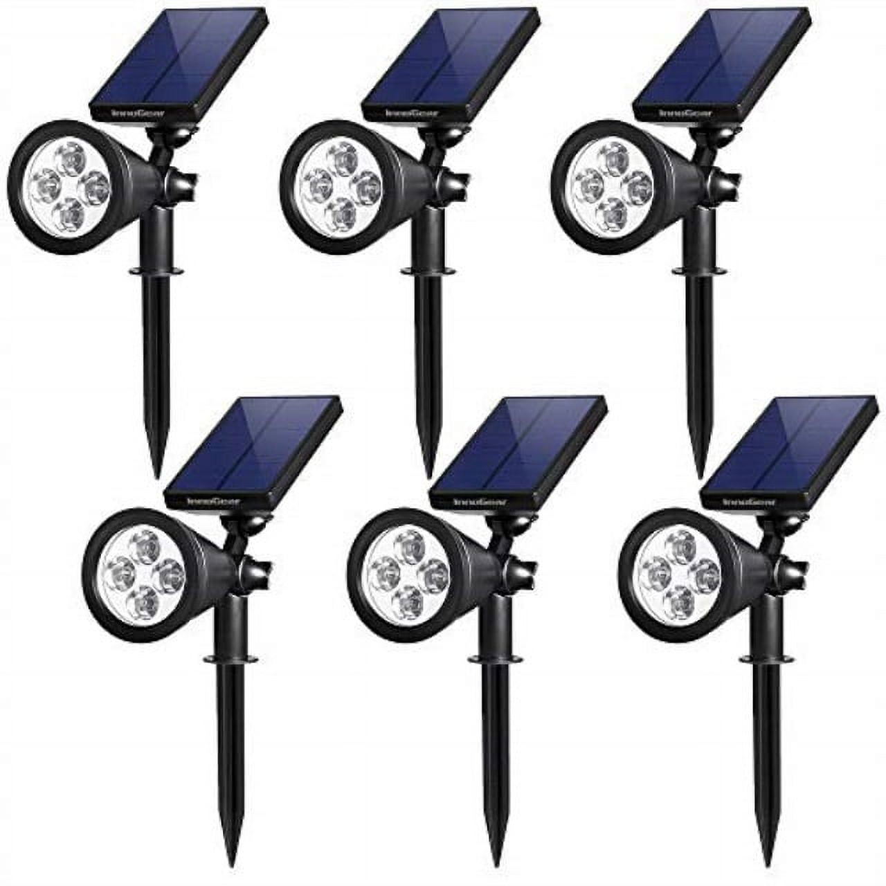 innogear upgraded solar lights 2-in-1 waterproof outdoor landscape lighting  spotlight wall light auto on/off for yard garden driveway pathway pool,  pack of (white light)