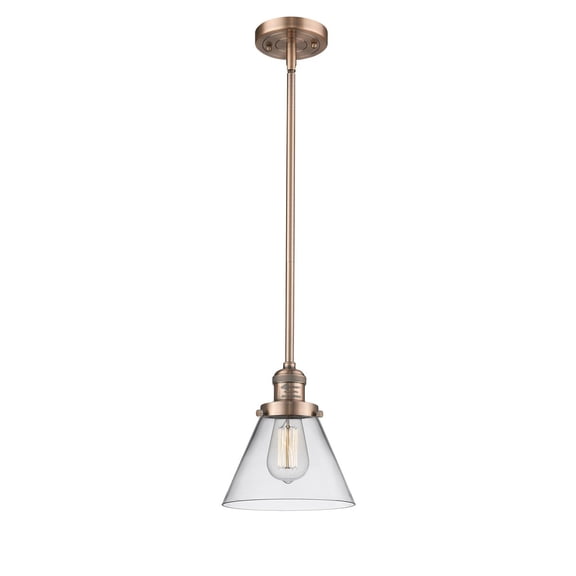 innovations large cone 1 light dimmable led mini pendant - antique copper - 201s-ac-g42-led