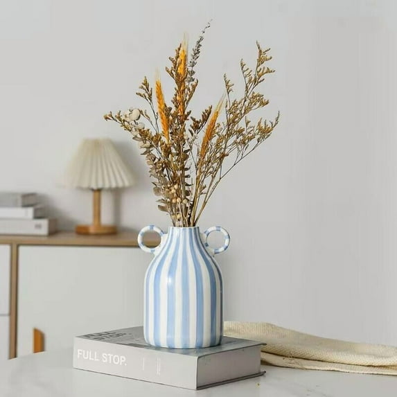 ins minimalist striped amphora ceramic vase decorative ornaments simple home living room creative clay pots