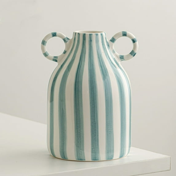 ins minimalist striped amphora ceramic vase decorative ornaments simple home living room creative clay pots