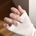 thumbnail image 1 of ins wind glass beads cat's eye short pure hand-worn nail gentle white hand-made nail art piece fake nail, 1 of 8