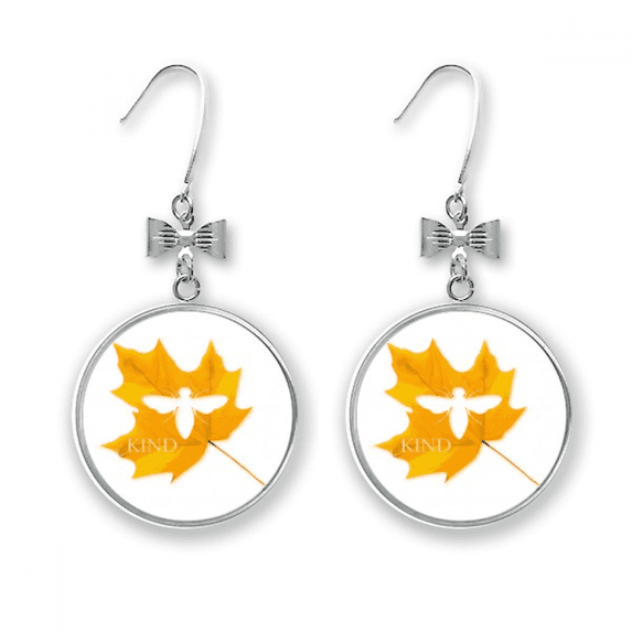 insect maple outline autumn bow earrings drop stud pierced hook