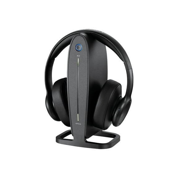 (Open Box) insignia - ns-hawhp2 rf wireless over-the-ear headphones - black