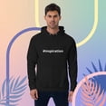 thumbnail image 1 of #inspiration Unisex eco raglan #hoodie #hashtag #merch (Black, L), 1 of 1